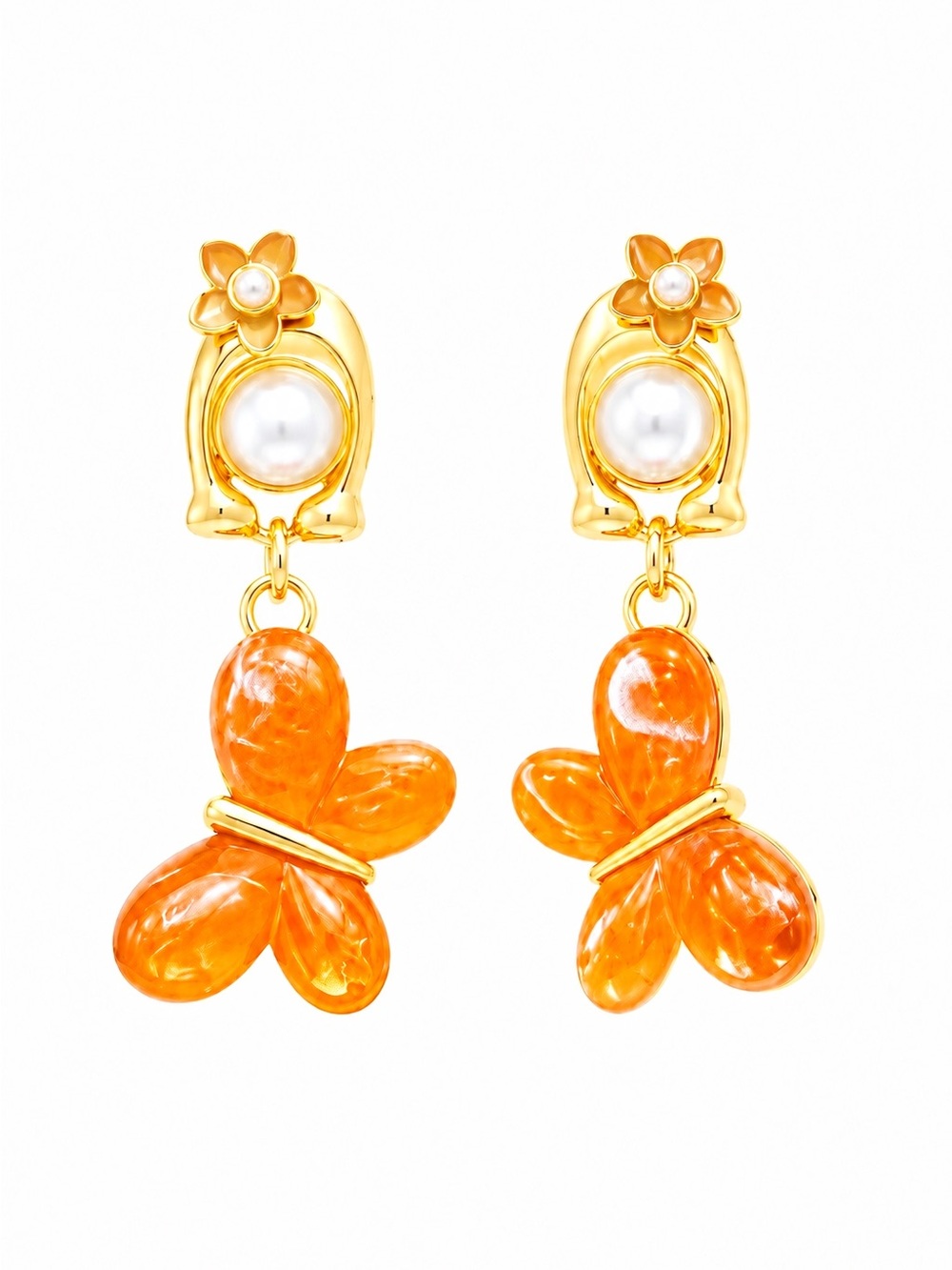 Coach Signature Butterfly and Gold Drop Earrings